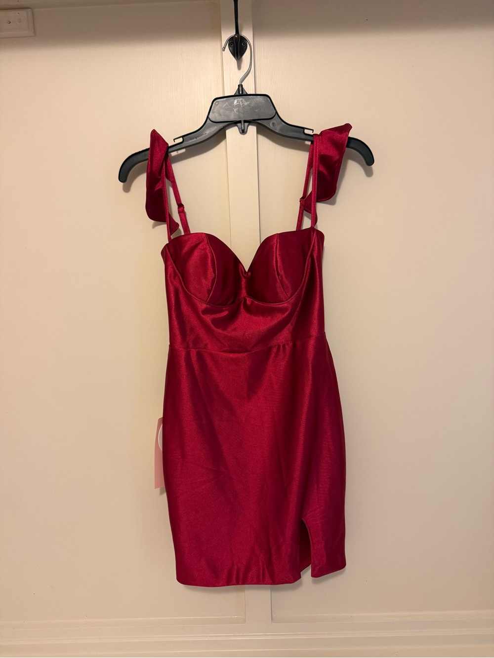 Kissprom Red Satin Burgundy Mini Dress / Size 4